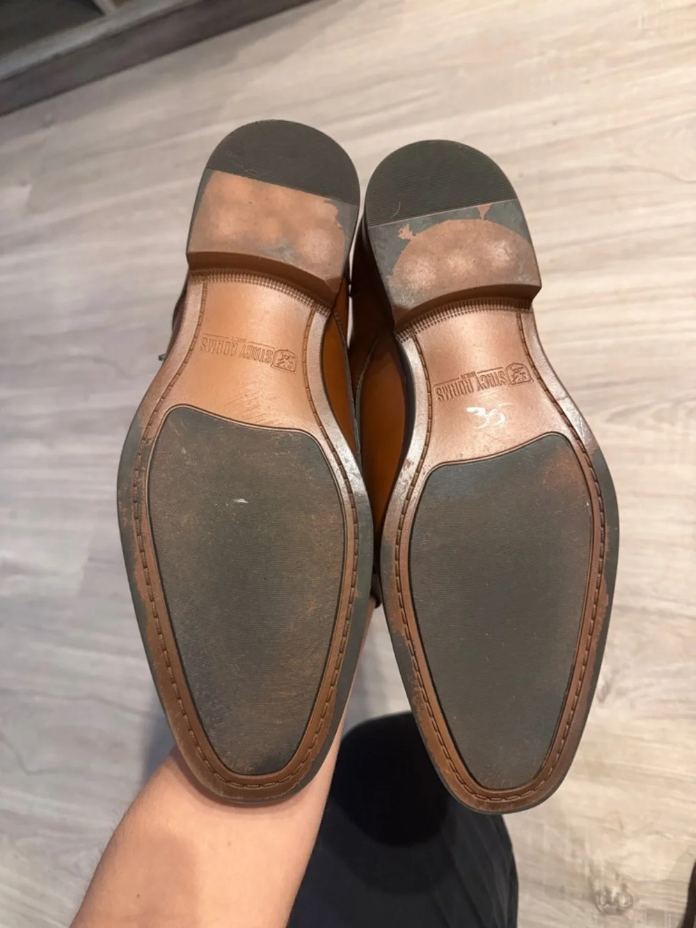 Stacy Adams Tan Leather Derby Shoes
